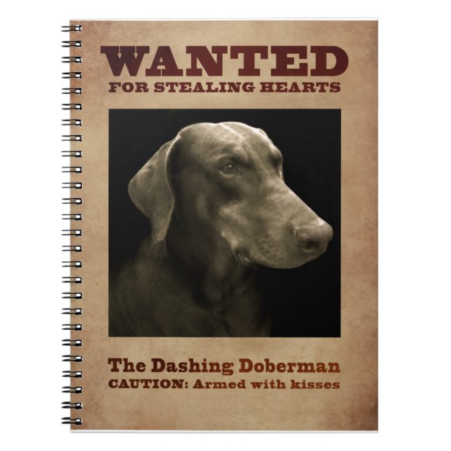 Den rusa Dobermananteckningsboken Anteckningsbok Med Spiral (Framsidan)