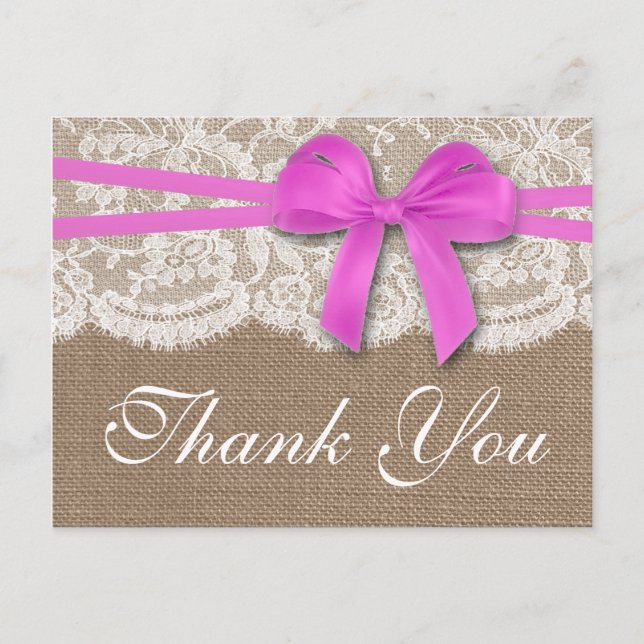 Den rustika rosa bågbröllops samlingen vykort (Framsida)