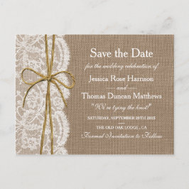 Den rustika trådbågens bröllopssamling meddelande vykort