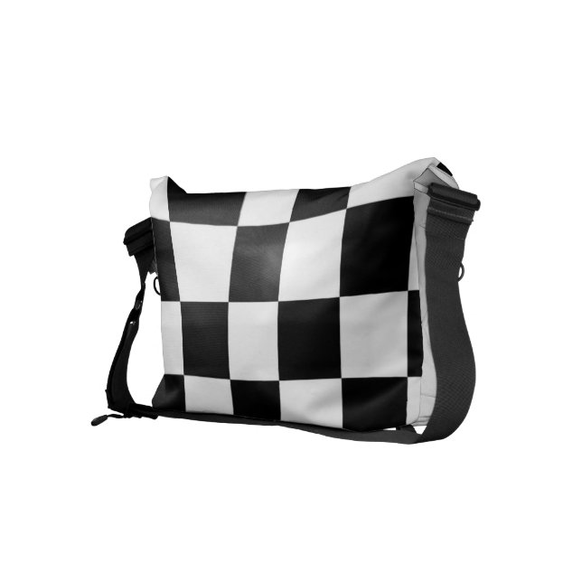 Den rutiga klassikern blöder jag tävlings- kurir väska (Höger Baksida)