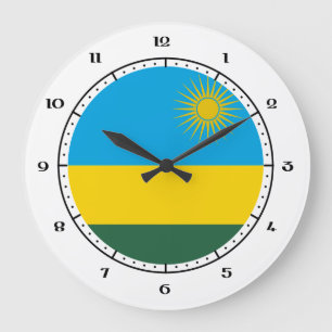 Den rwandiska/Rwandese flagga tar tid på Stor Klocka