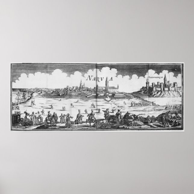 Den ryska armén belägrar Narva 1700 Poster (Framsidan)