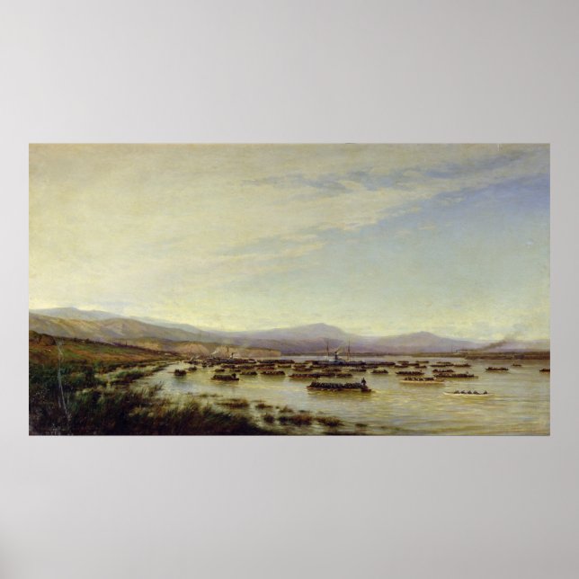 Den ryska armén korsar Donau Poster (Framsidan)