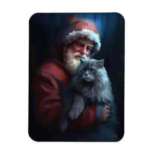 Den ryska blåkatten Jultomten - julafton Magnet