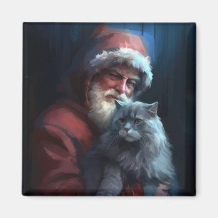 Den ryska blåkatten Jultomten - julafton Magnet