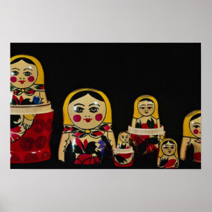 Den ryska dockauppsättningen, traditionellt ryskt poster