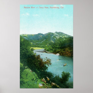 Den ryska flodens Aerial View i Camp Ro Poster