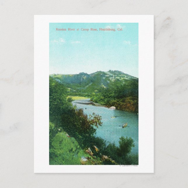 Den ryska flodens Aerial View i Camp Ro Vykort (Framsida)