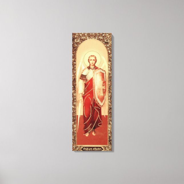 Den ryska ikonen Archangel Michael Wrapped Canvas (Framsida)