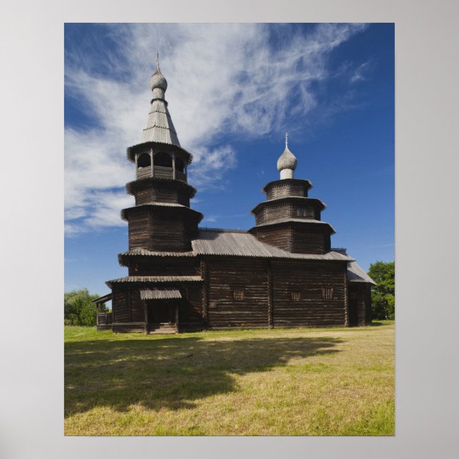 Den ryska ortodoxa kyrkan i traditionell trä poster (Framsidan)
