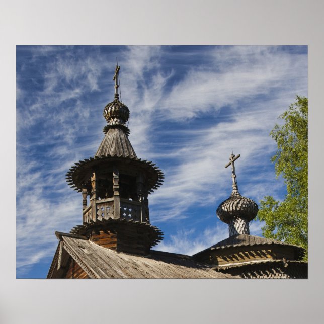 Den ryska ortodoxa kyrkan i traditionell trä poster (Framsidan)