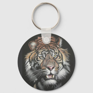 Den ryta tigern i skrapa stiger ombord nyckelring