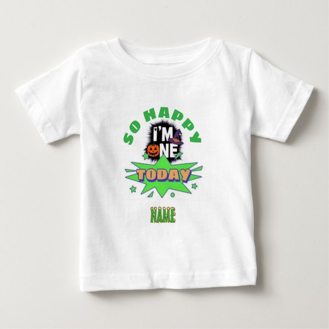 Den så lyckliga jag är en dag idag Anpassad födels T Shirt (Framsida)