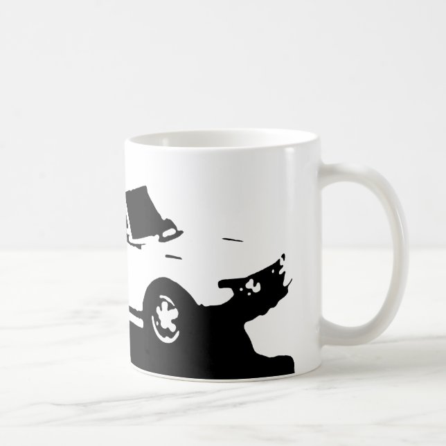 Den Saab 99 Turbo muggen - svärta på ljust Kaffemugg (Höger)