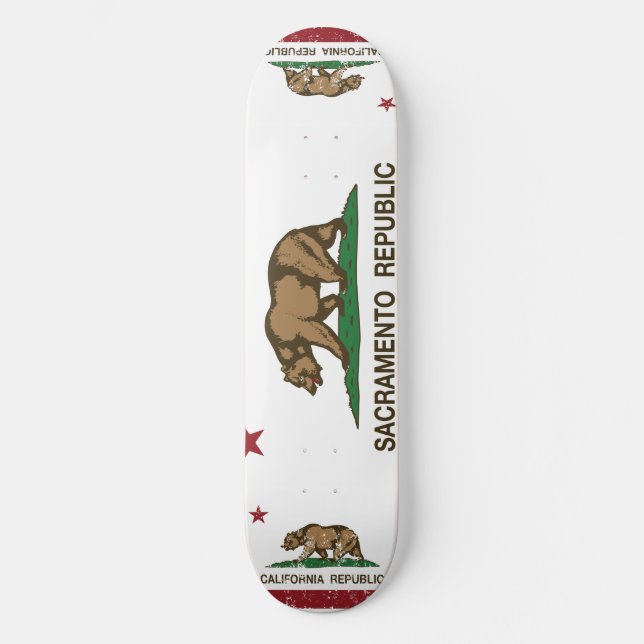 Den Sacramento republiken sjunker Mini Skateboard Bräda 18,5 Cm (Framsida)