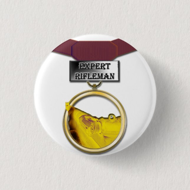 Den sakkunniga Riflemanmedaljen knäppas Knapp (Framsida)