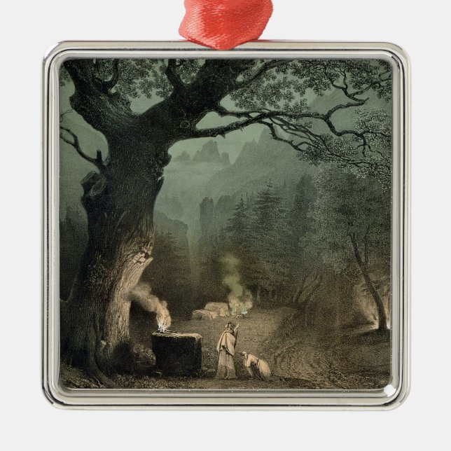 Den sakrala dungen av druidsna julgransprydnad metall (Framsidan)