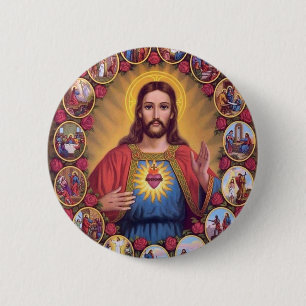 Den sakrala hjärtan av Jesus Knapp