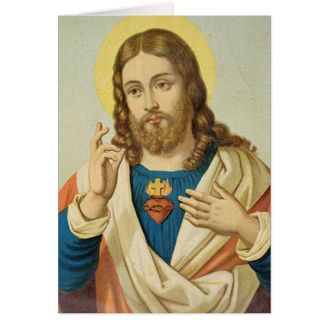 Den sakrala hjärtan hälsningskort (Framsidan)