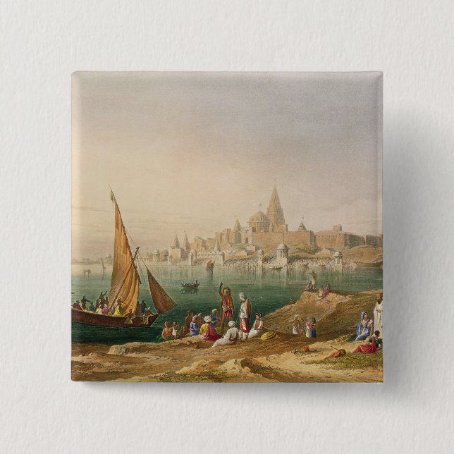 Den sakrala townen och tempelen av Dwarka, från Knapp (Framsida)