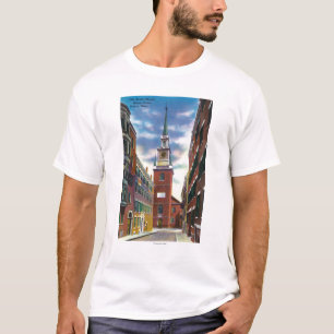 Den Salem gatan beskådar av den gammala nordkyrka T Shirt