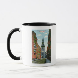 Den Salem gatan beskådar av gammal nordkyrka Bldg Mugg