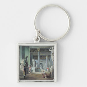 Den Salle desen Saisons på luftventilen, C. 1802 Fyrkantig Silverfärgad Nyckelring