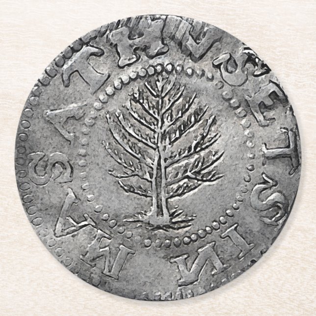 Den sällsynta tidiga amerikanen myntar underlägg papper rund (Framsidan)