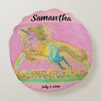 Den Samantha Unicornrundan kudder Rund Kudde