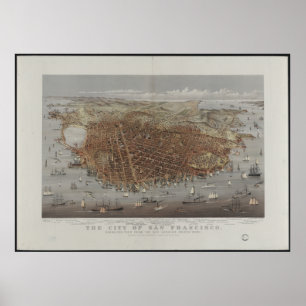 Den San Francisco staden beskådar Poster