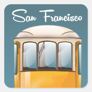 Den San Francisco vintage resor reser affischen Fyrkantigt Klistermärke