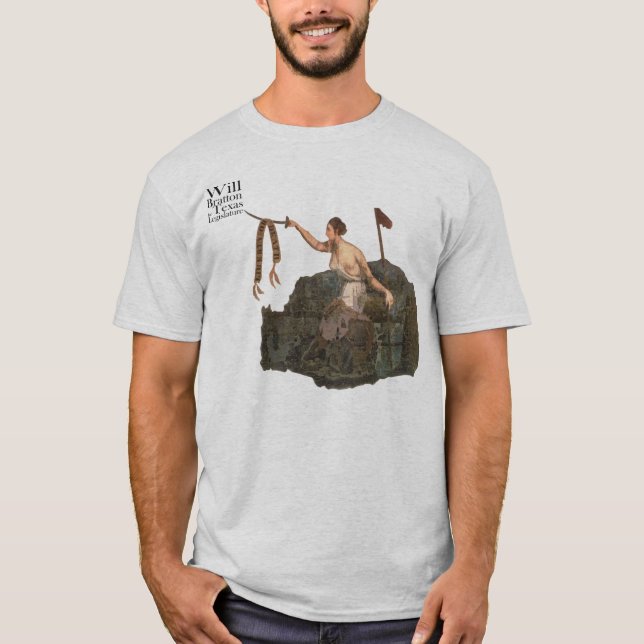 Den San Jacinto flagga, ska Bratton för T-shirt (Framsida)