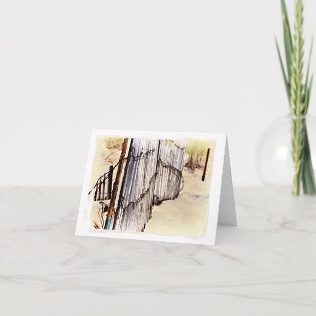 Den sandiga stranden noterar tom insida för kort (Framsida)