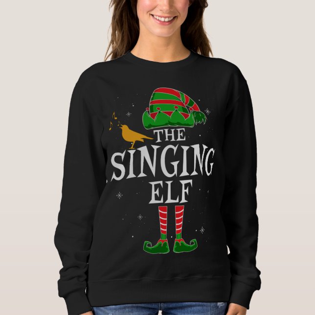 Den sångande Elf-matchande familjejulen Singer F T Shirt (Framsida)