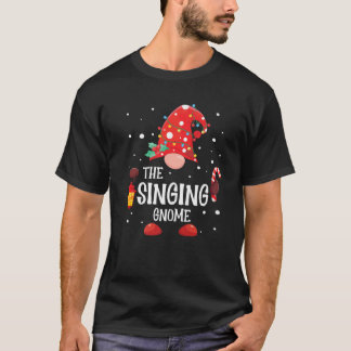 Den sångande Gnome-matchande jultomten för familje T Shirt