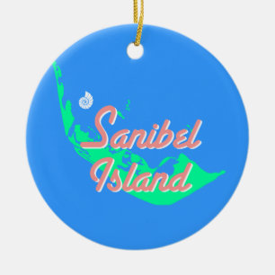 Den Sanibel ökartan skisserar design Julgransprydnad Keramik