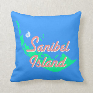 Den Sanibel ökartan skisserar design Kudde