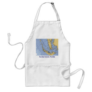 Den Sanibel ön nautiska Florida kartlägger Förkläde