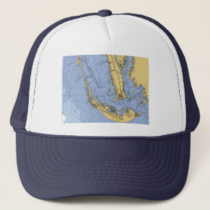 Den Sanibel ön nautiska Florida kartlägger hatte Keps