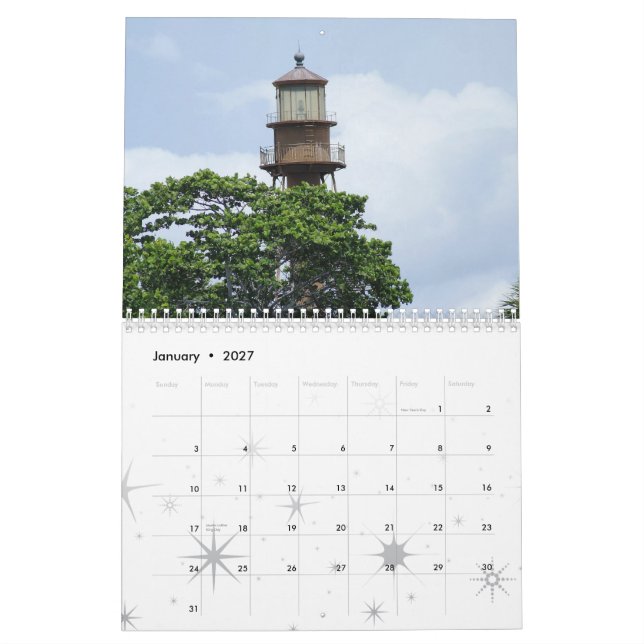 Den Sanibel ön tänder Kalender (Jan 2027)