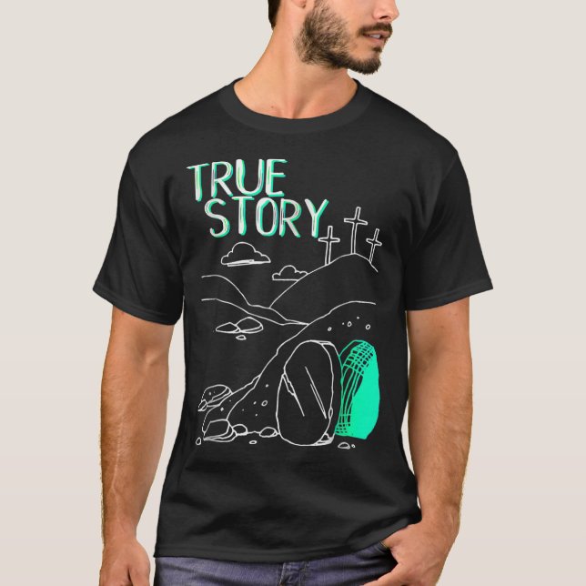 Den sanna historien om Påsk är kristen Grav Jesus  T Shirt (Framsida)