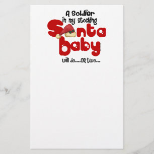 Den SANTA BABYEN en ska soldat gör Brevpapper
