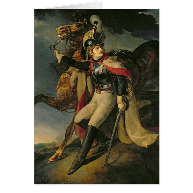 Den sårada cuirassieren, 1814 hälsningskort (Framsidan)