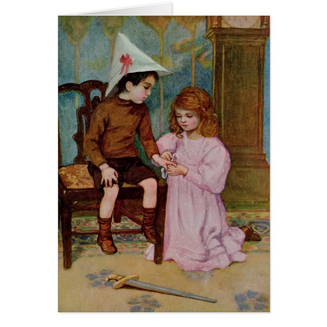 Den sårada riddaren hälsningskort (Framsidan)