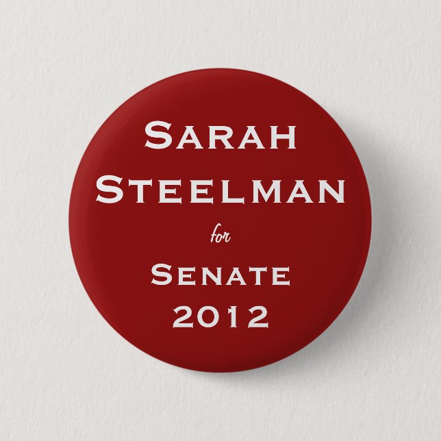 Den Sarah steelmanen för senat knäppas Knapp (Framsida)