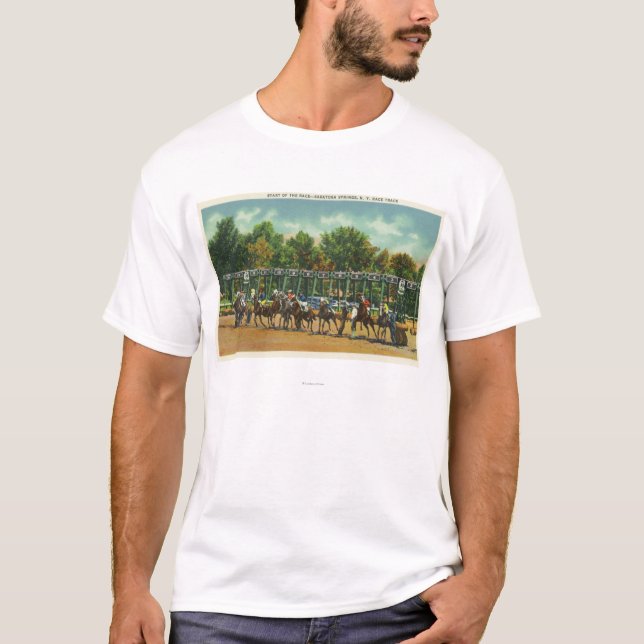 Den Saratoga tävlingen spårar start fodrar Tee Shirt (Framsida)
