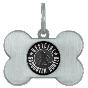 Den Sasquatch JÄGAREN cirklar logotypen ID-bricka Husdjur