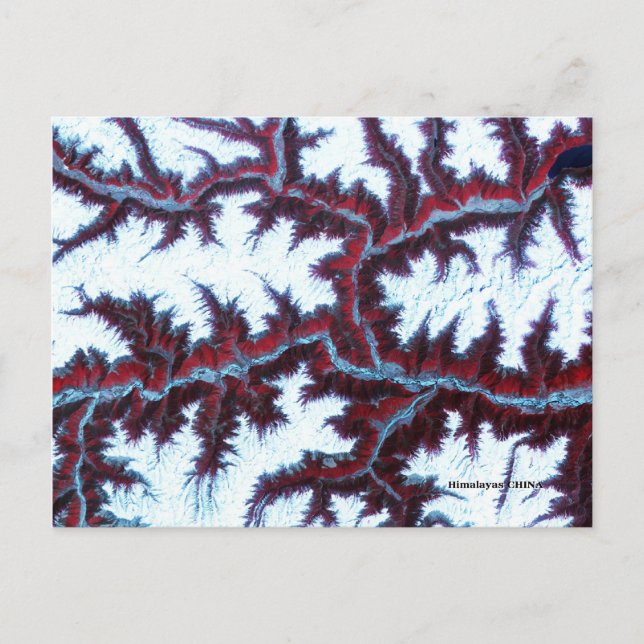 Den satellit- Himalayaschinan avbildar VYKORT (Framsida)