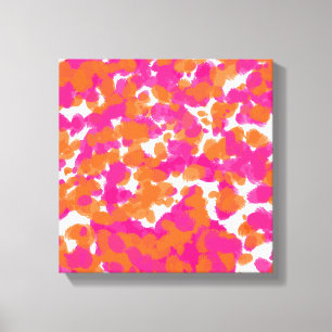 Den sätta en klocka på flickaktigt Fuchsia orang Canvastryck