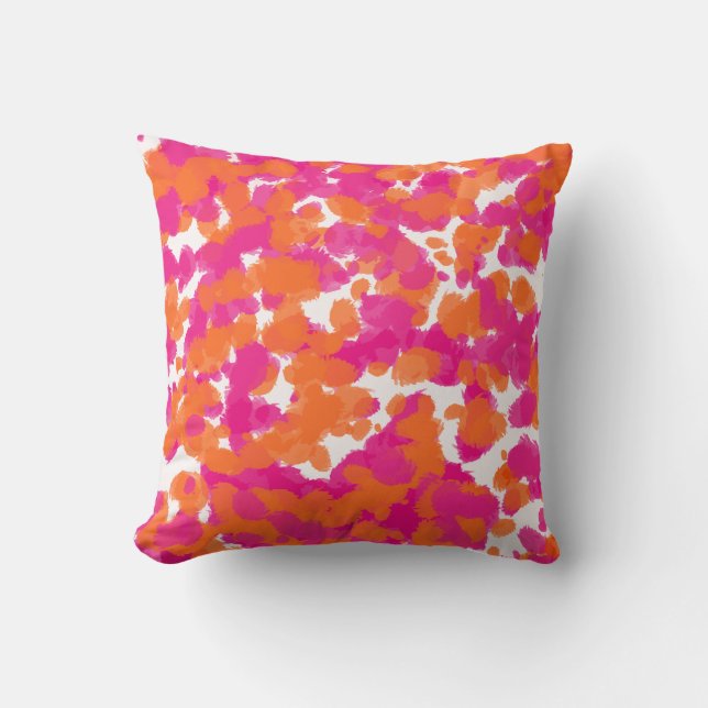 Den sätta en klocka på flickaktigt Fuchsia orangen Kudde (Framsida)
